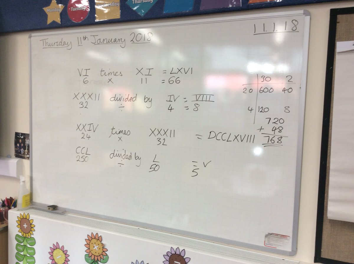 rustykinch's tweet photo. I’ll admit I was sceptical about the emphasis the National Curriculum puts on Roman Numerals, but we’ve had loads of fun learning about it, and these guys have really put a lot of thought into Place Value and the history of number. @EssaPrimaryAcad https://t.co/NCwbM0oePS