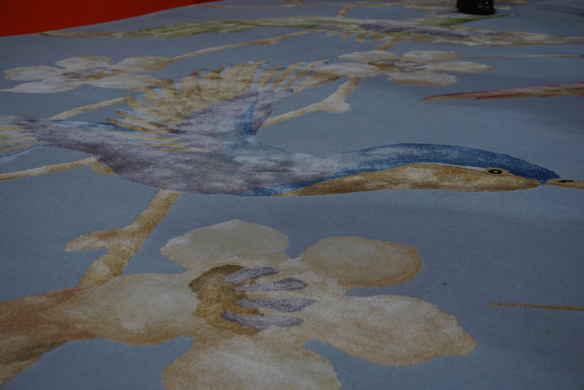thedomotex's tweet photo. Fascinating stories, told through rugs. #RugStar displays fine, colorful motifs that take inspiration from China. Especially exciting: the new collection that's produced using the very latest technology – but is still handmade! #DOMOTEX #UniqueYouniverse https://t.co/N1brZ5vmbs