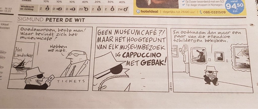 Vandaag het museumcafe in de hoofdrol in de krant <a href="/nrccultuur/">NRC Cultuur</a>