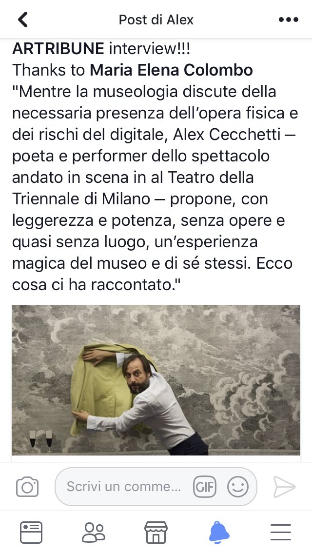 melenabig's tweet photo. โmentre la museologia discute della necessaria presenza dellโopera fisica e dei rischi del digitale #alexcecchetti propone unโesperienza del museo e di sรจ stessi senza opere e luogoโ su @artribune la mia intervista.
https://t.co/O1jAP9mYiT https://t.co/MxoFVIwV8A