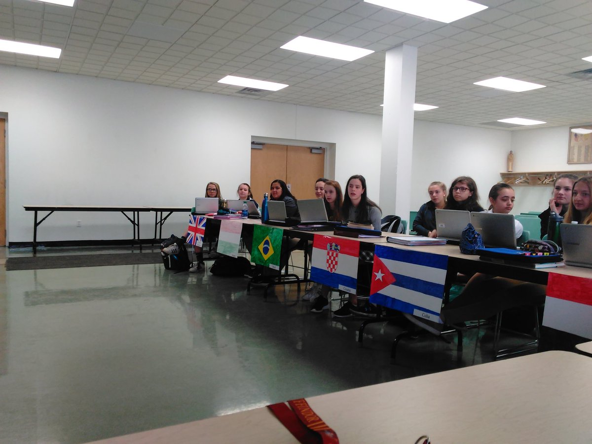 Miss_SummersND's tweet photo. My 8th grade students prepared for a Model U.N. this week to discuss the effectiveness of the Genocide Convention. I love that they are learning about countries they have never heard about before!! #NDDPRaiders https://t.co/kgm8gZXyZV