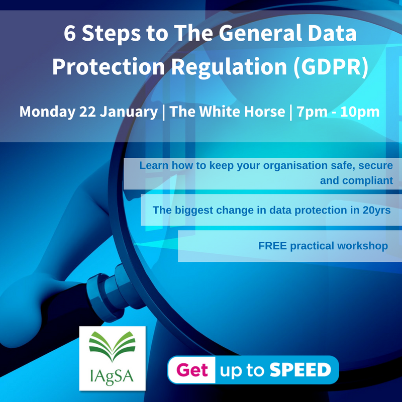 We are pleased to be working in partnership with the #Devon branch of <a href="/IAgSA_UK/">IAgSA</a> to run our 6 Steps to General Protection Regulation #GDPR session in The White Horse Inn Woodbury Salterton ow.ly/sBOQ30hFp3B