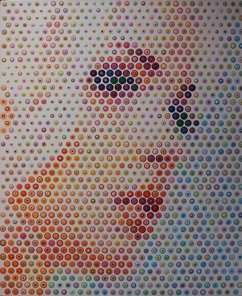 WorldartSA's tweet photo. Gavin Rain as part of the WORLDART Summer Show. This is Pale reflection #worldartgallery #gavinrain #pointillism #contempararyart #summer #CapeTown https://t.co/jOa5OgYuU7