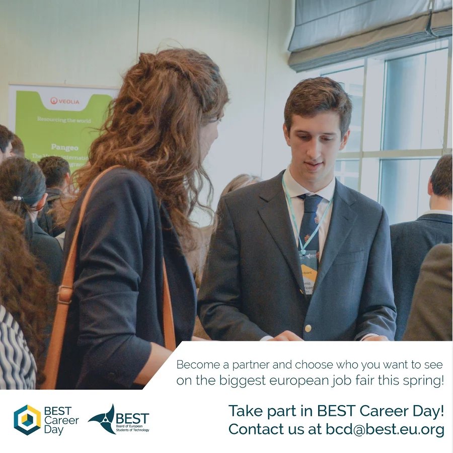 BESTorg's tweet photo. Do you want to find your dream job? You want to find the study programme that is tailor-made for you? Take the first step towards your future and apply for BEST Career Day 2018 here https://t.co/YVIffVV2E8 until January 21st!
#BCD18 #DevelopingStudents https://t.co/k7D9nPJno9