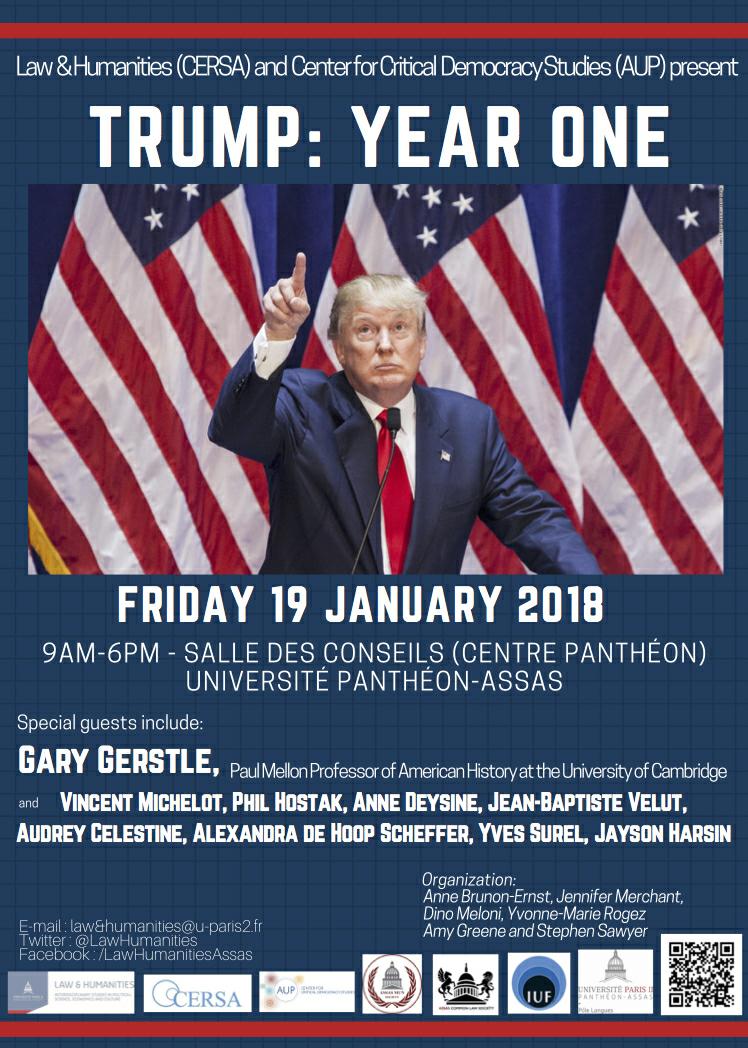 A conference by <a href="/LawHumanities/">Law&HumanitiesAssas</a> next friday, do come! #TrumpYearOne #Assas