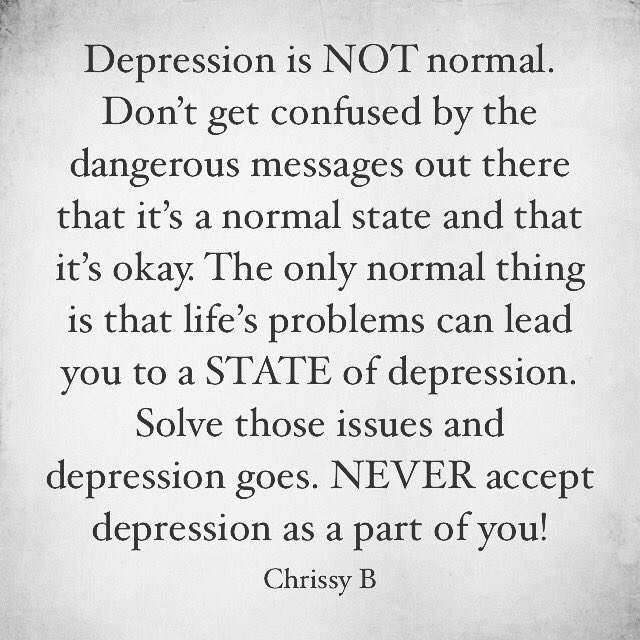 afterdepression's tweet photo. It get’s me so upset that people are falling into the trap of embracing #depression like it’s a normal part of life, and some even boasting about being #depressed! #mentalheath #mentalhealthawareness #beatdepression #beatyourproblems #livelifetothefullest #behappy https://t.co/a39W6ljwdJ