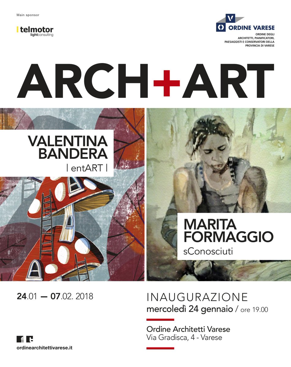 OrdineArchVa's tweet photo. #arch + #art #mostra di Valentina Bandera e Marita Formaggio - inaugurazione presso la sede dell'@OrdineArchVa il 24 Gennaio ore 19,00 https://t.co/F5Vz2Vh11p https://t.co/fuDzsEt9Ss