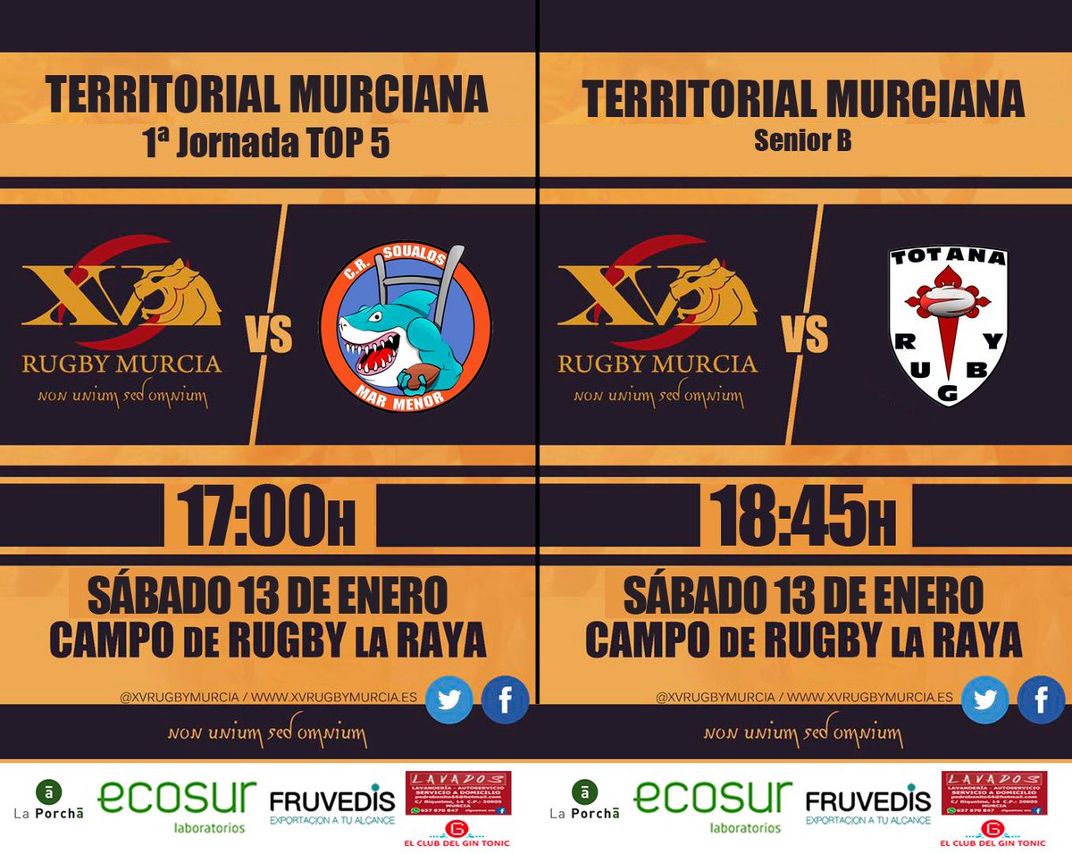 XV Rugby Murcia (@xvrugbymurcia) on Twitter photo Comienza el Top5 <a href="/ferrmur/">FERUGBYMURCIA</a> con un <a href="/XVRugbyMurcia/">XV Rugby Murcia</a> vs <a href="/rugbysqualos/">Rugby Squalos</a> sábado 5 de la tarde en La Raya y después <a href="/XVRugbyMurcia/">XV Rugby Murcia</a> B vs <a href="/TotanaRugby/">Club Rugby Totana</a> Comienza el Top5 <a href="/ferrmur/">FERUGBYMURCIA</a> con un <a href="/XVRugbyMurcia/">XV Rugby Murcia</a> vs <a href="/rugbysqualos/">Rugby Squalos</a> sábado 5 de la tarde en La Raya y después <a href="/XVRugbyMurcia/">XV Rugby Murcia</a> B vs <a href="/TotanaRugby/">Club Rugby Totana</a>