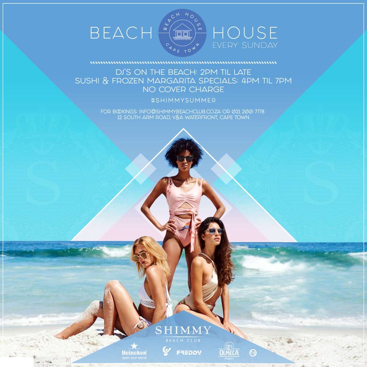 nuku_sen's tweet photo. Serving up your Sunday with ice-cold margaritas deals, inflatable fun, Shimmy sushi platters specials and a beaching line-up of live DJs all day. Welcome to BEACH HOUSE, Sundays from 2pm til late. No cover charge. 021 200 7778 or  info@shimmybeachclub.co.za for table bookings. https://t.co/owSzLZxFWH