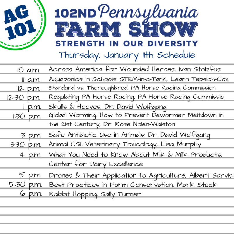 PAAgriculture's tweet photo. Today at #AG101 we’re learning about antibiotic use, veterinary toxicology and drones. Stop by for a lesson, and remember to thank your veterans today on #FSVetsDay. #PAFS18 https://t.co/TcXEikRNCh