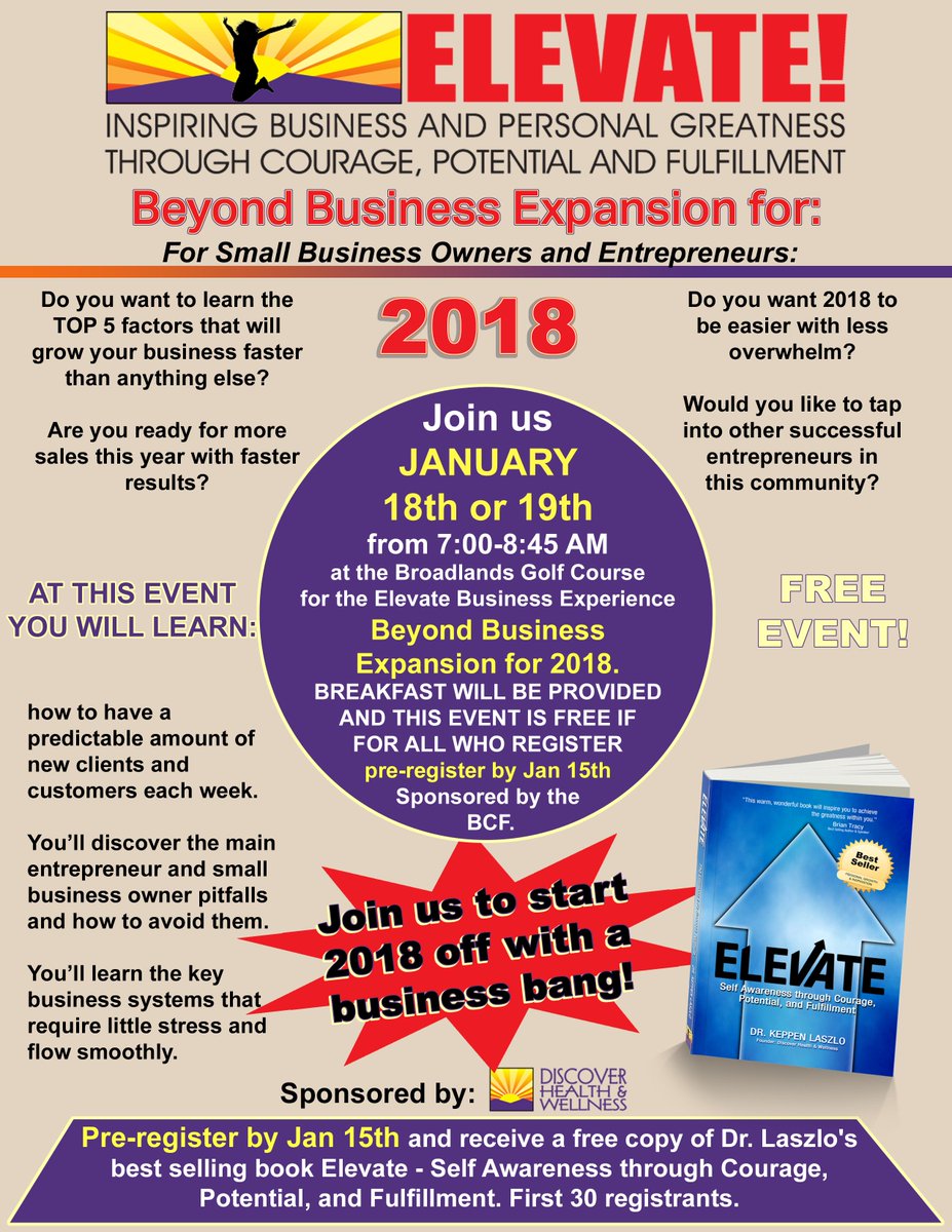 FindChiros's tweet image. Hurry and get your ticket by Jan 15th
Beyond Business Expansion in 2018
tinyurl.com/ybejbl4n
#businessgrowth #success