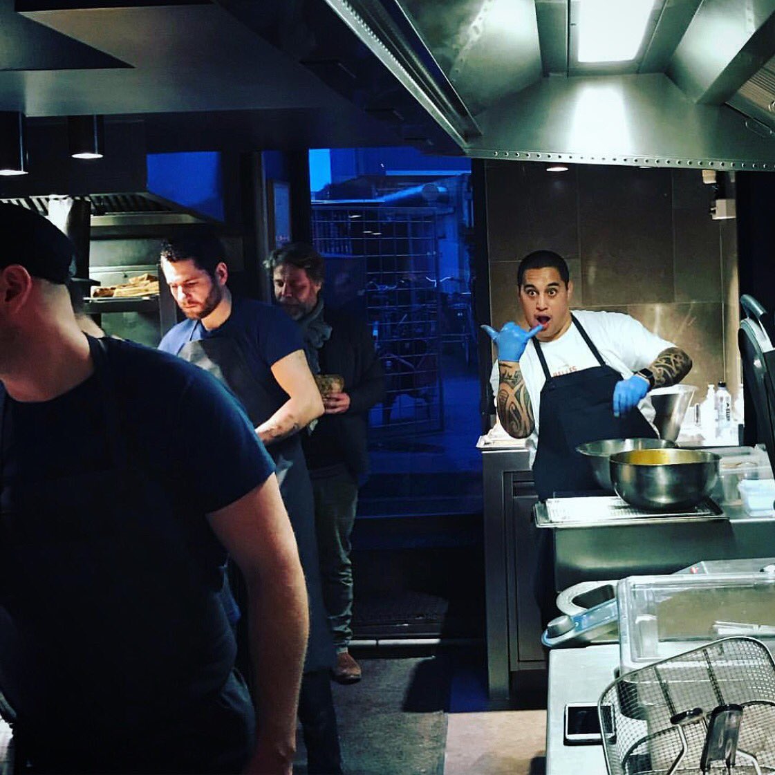 benliebmann's tweet photo. This guy. That place. Those fried chicken burgers. @MorgyGalinha takes over @RestaurantBarr for one night only. #thatwithchicken https://t.co/ElIczbCbTL