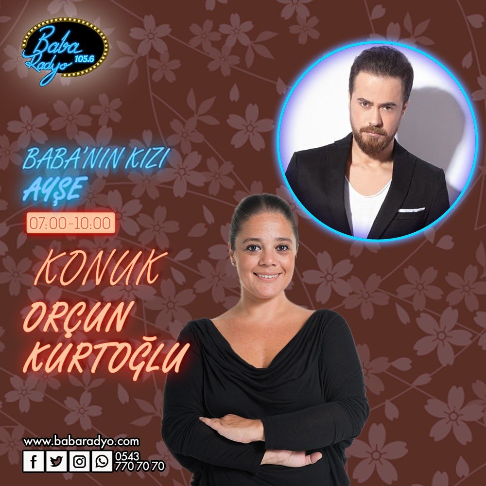 .<a href="/orcunkurtoglu/">Orçun Kurtoglu</a> yarın saat 09:00'da Baba'nın Kızı Ayşe'nin konuğu olacak. <a href="/Baba_Radyo/">Baba Radyo</a>