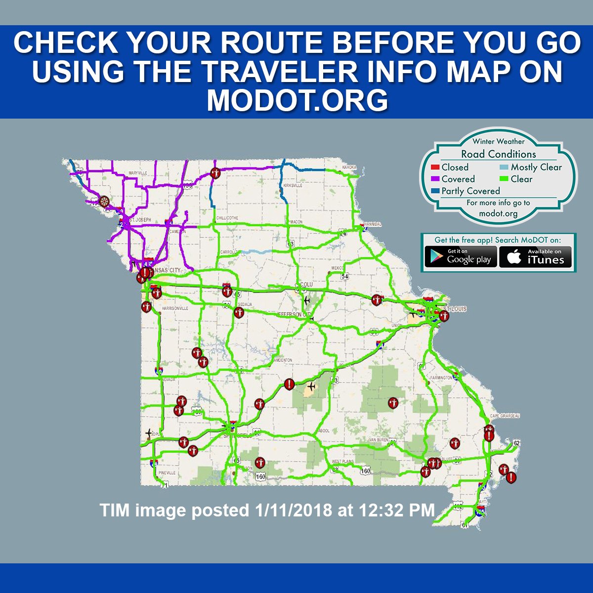 modot road conditions map Modot On Twitter Update The Accident At I 29 Southbound Has