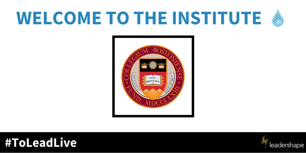 LeaderShape's tweet photo. We hope @BostonCollege is sitting in the front row of life at the Institute today! #howfascinating #toleadlive #vision https://t.co/q4kGIEHbH1