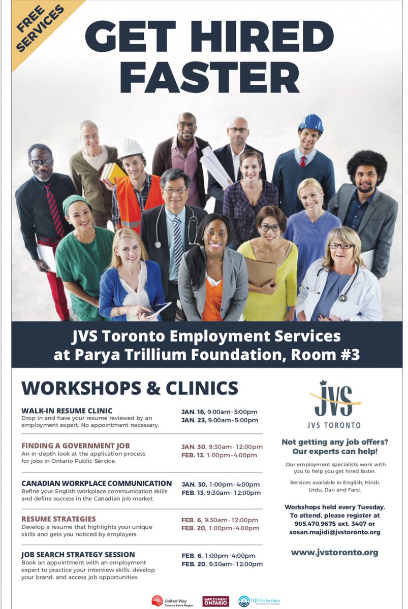 Parya_Trillium's tweet image. Looking for a job? Get hired faster! @JVSToronto Employment Service @Parya_Trillium from January 2018.
