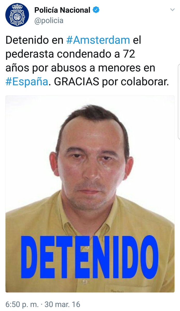 Si llega a tu #WhatsApp un mensaje solicitando colaboración para localizar a esta persona... NO lo difundas. 🚩Fue detenido hace casi dos años y está en prisión.