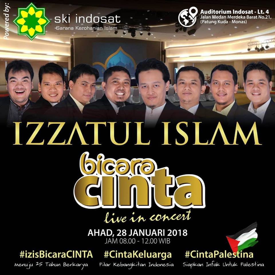 Izzatul Islam "Bicara Cinta"

Unik kan? Yuk datang ke Auditorium Gd Indosat lt.4 - Thamrin Jakarta. Ahad, 28 Januari 2018 pukul 08,00 - 12,00 wib

Tiket cuma Rp 50rb/orang. Beli di izistore.id ya