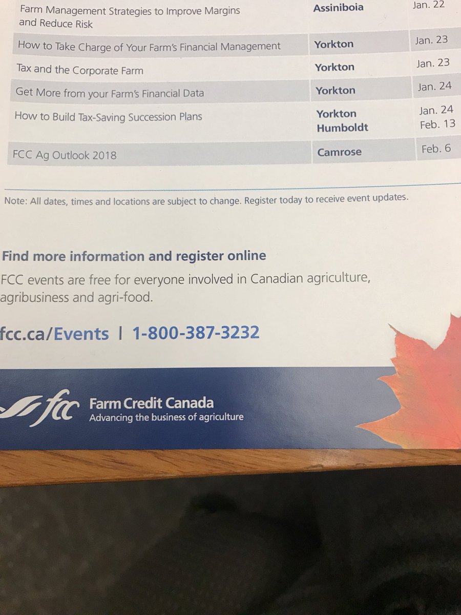 erin_werner2's tweet photo. Just a reminder that we’re having a learning event in Yorkton Jan 23 & 24th! Having some great speakers and topics, hope to see you there! If your not registered give me a call! #fcclearningevent @FCCagriculture https://t.co/3EWuHd06fK