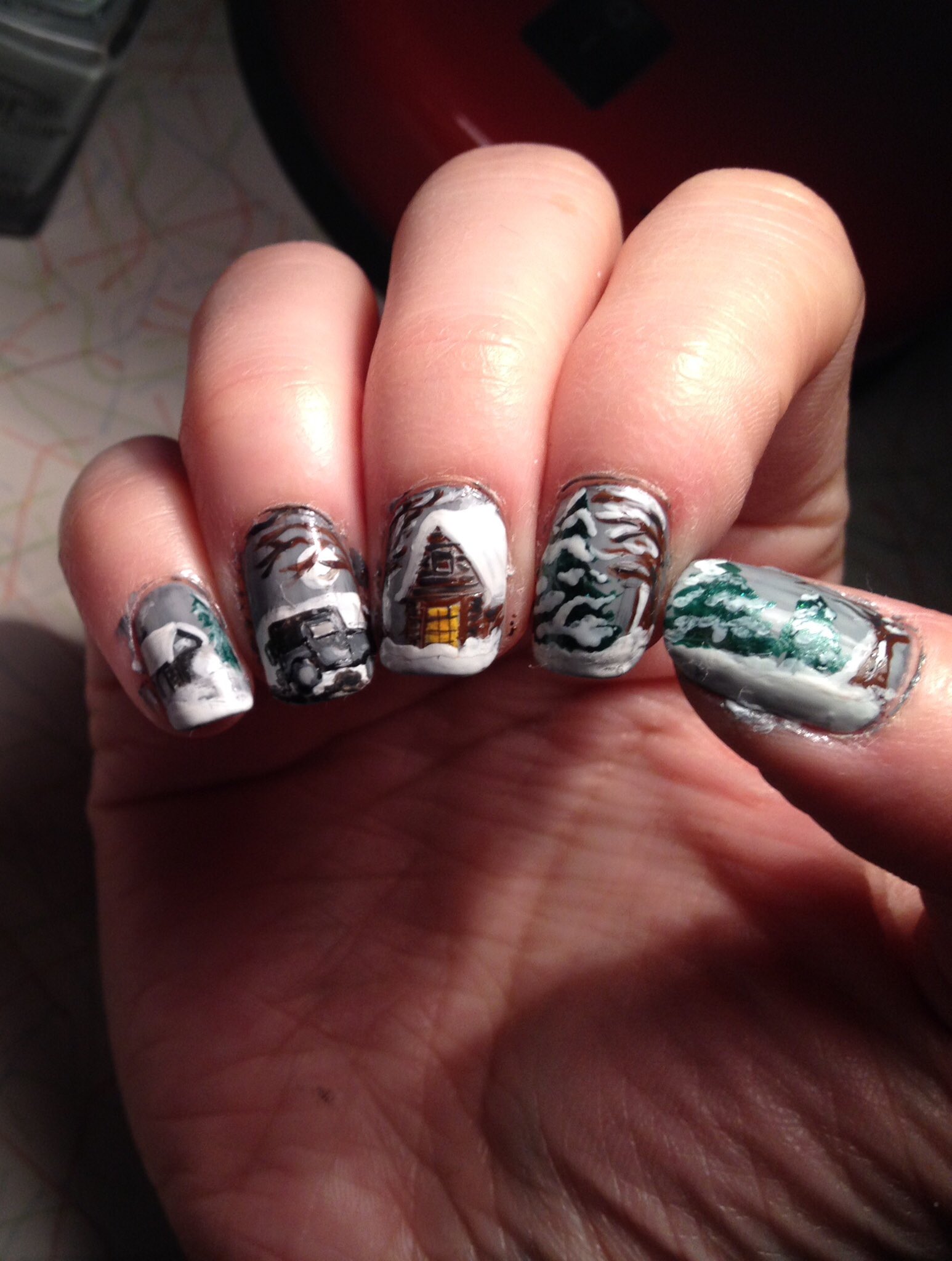 Nail In Japan Throwback Thursday Winter 14 Big Scary Deadlines This Week So No New Artsy Nails This Was Done When I Was Snowed In During Winter 14 Guest Starring My