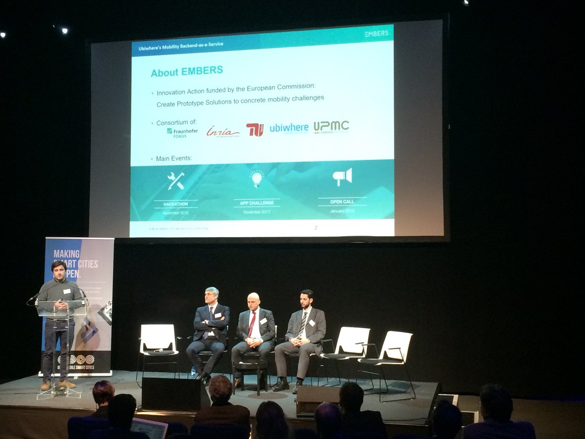 emberscity's tweet photo. André from our team just presented EMBERS, the MBaaS, @ubiwhere just now on the panel on the main stage! We didn't forget to talk about our Open Call Challenge, and you? What are you waiting for to apply? #EMBERSCity #EMBERSOpenCall https://t.co/oEO4yILgc1