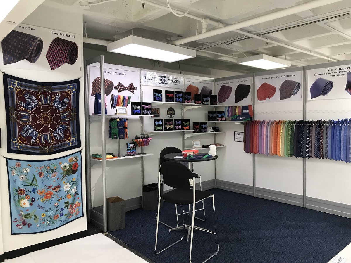 It’s show time! Come visit us in building 3, 4th floor, #2805 in gentleman’s boutique! Lazyjackpress.com #americasmart #atlanta #travel #atlmkt #ties #bowties #wholesale #gifts #preppy #cheers