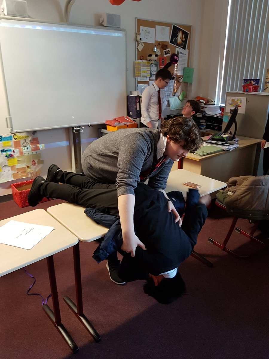 StJoAcadEng's tweet photo. Mrs GG's class rehearsing The Bridge Scene from WOtB #beopentoinspiration https://t.co/LJT5AjPX03