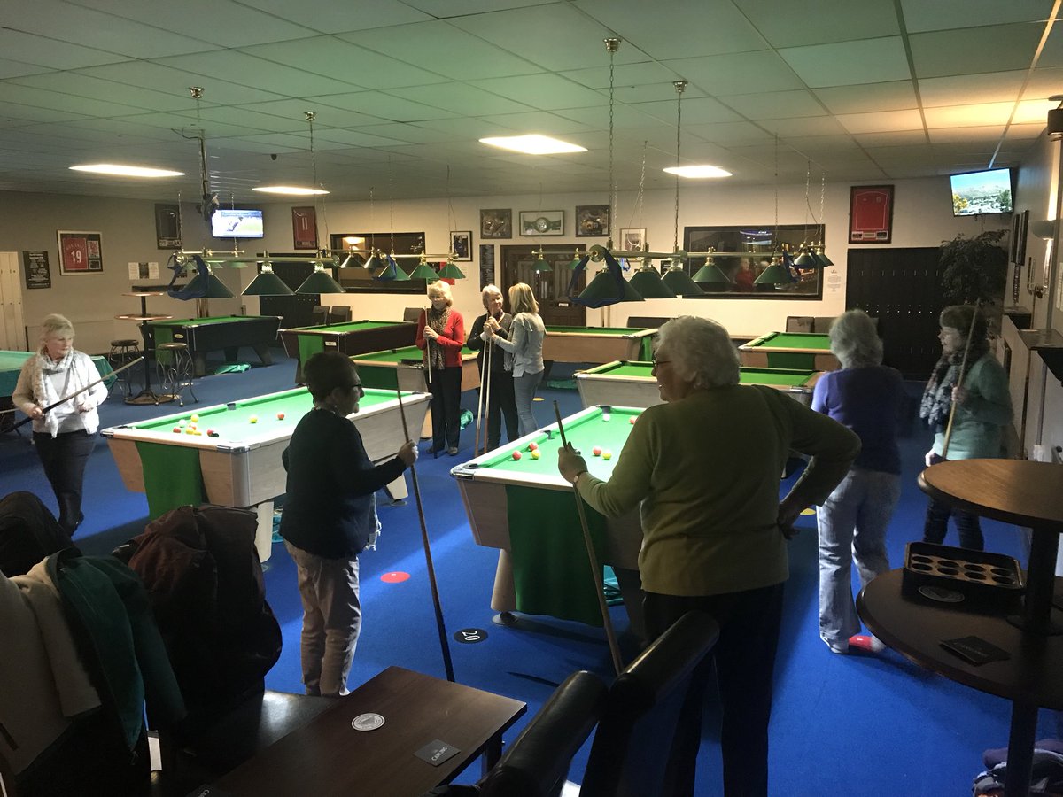 STFCfoundation's tweet photo. Massive thank-you to @147Swindon for hosting our Extra Time Ladies Group this morning. Our ladies have great fun playing Pool and the improvement is there to be seen. See you again soon🎱 @EFLTrust @HealthwatchSwin @HealthSwindon https://t.co/HJYP73ntNk