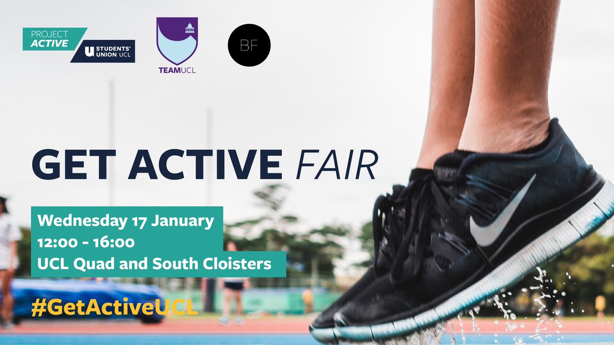 TheUnionUCL's tweet photo. No need to wait for next Freshers’ to get a chance to join @TeamUCL and be active on campus #bloomsburyfitness @UCLActive Join us at our #GetActiveUCL Fair on 17 January from 12-4pm https://t.co/UcMlinkkbj