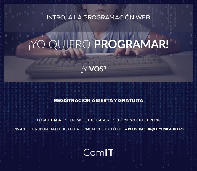 ComunidadITorg's tweet photo. 9 clases de Introducción a la programación con inscripción abierta y gratuita!!
- Envianos tus datos a: registracion@comunidadit.org
#ComunidadIT #ComIT #aprendeaprogramar #programacion https://t.co/fcyPDgx8JG