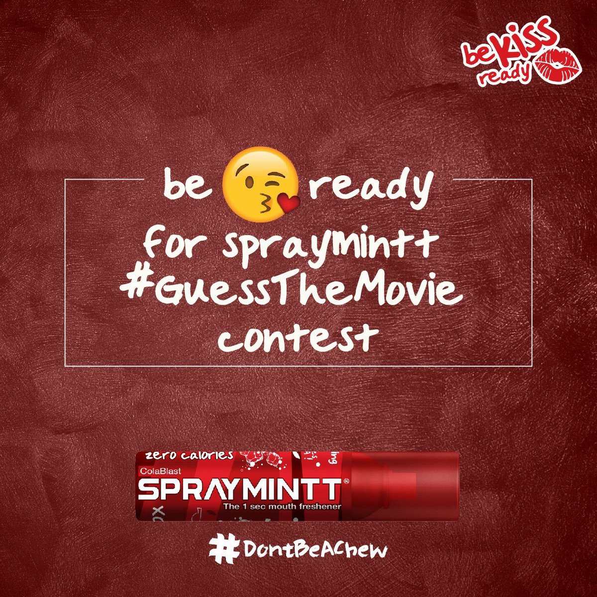 spraymintt's tweet photo. #StayTuned people! New contest coming up tomorrow! To read the terms and conditions, click here: https://t.co/oL07ytD8NR
#Spraymintt #OneSecondFreshness #DontBeAChew #GuessTheMovie https://t.co/wJOmS8gC9T