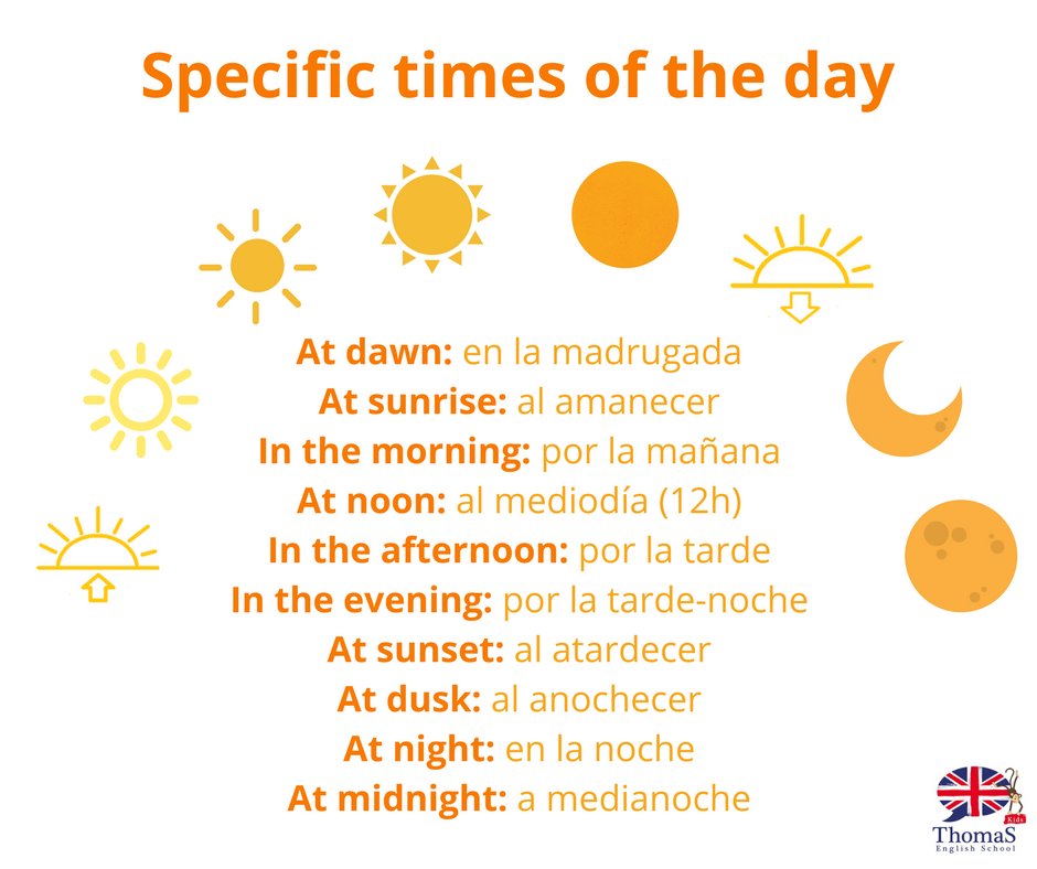 Thomas English School On Twitter Desde El Amanecer Hasta La Media Noche Hay Varios Momentos En El Dia Sabes Sus Nombres En Ingles Learnenglish Aprenderingles Https T Co Vtzyffvtny