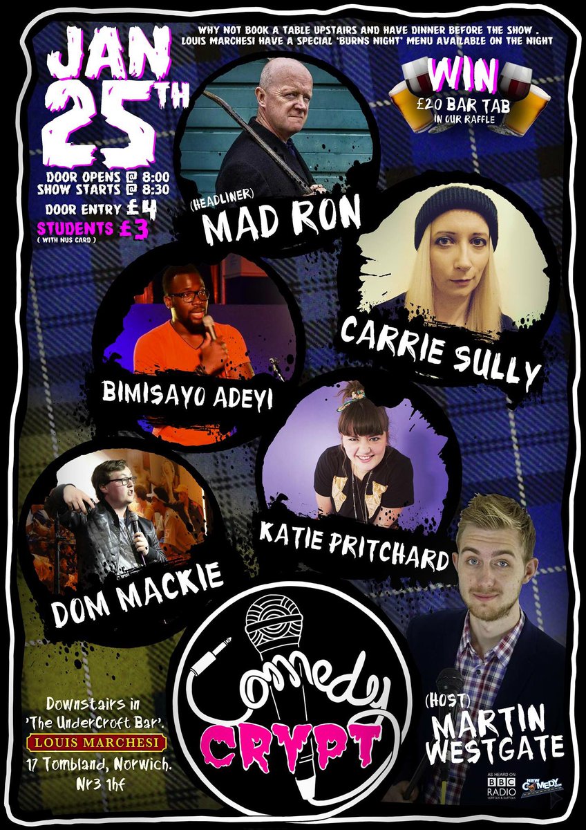 This month at comedy Crypt!