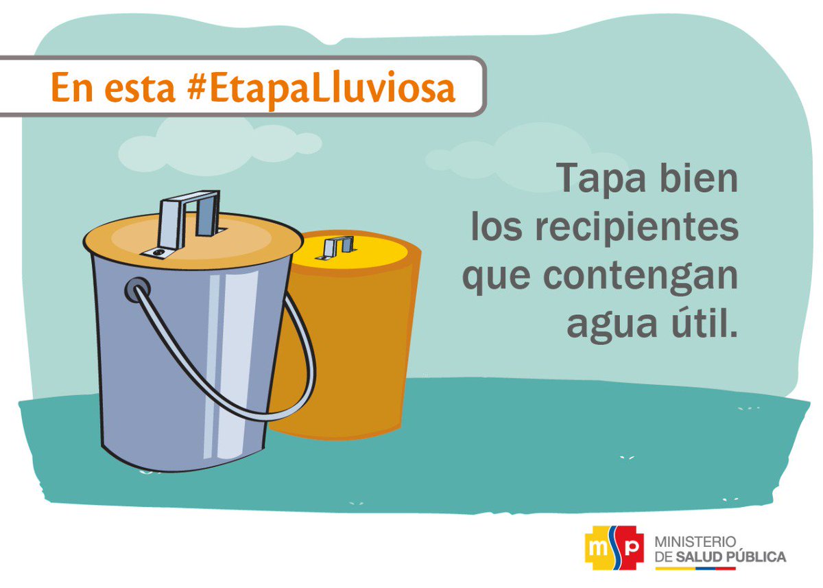 Ministerio de Salud Pública 🇪🇨 on Twitter: "Lava bien los recipientes que contengan agua, de esta manera que aparezcan mosquitos que pueden contagiarte de zika, o chikungunya. #EtapaLluviosa https://t.co/Uyh3oTuYwX" /