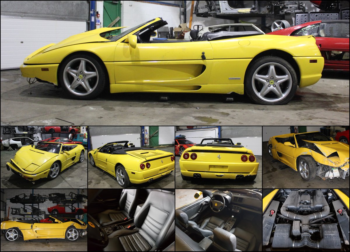 eurosparesltd's tweet photo. our newest car in for breaking.#Ferrari #355spider lhd usa spec with 36k miles on it. if you need anything give us a call on 01787 477169. #breakingforspares #supercarsparts #exotics #exoticcars https://t.co/CsD7XA0urb