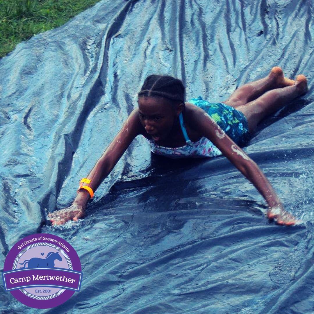 CampMeriwether's tweet photo. #tbt to slipping &amp; sliding through summer days. #campmeriwether #meriwethermagic #camplifeisthebestlife #throwbackthursday https://t.co/P90NPh279R