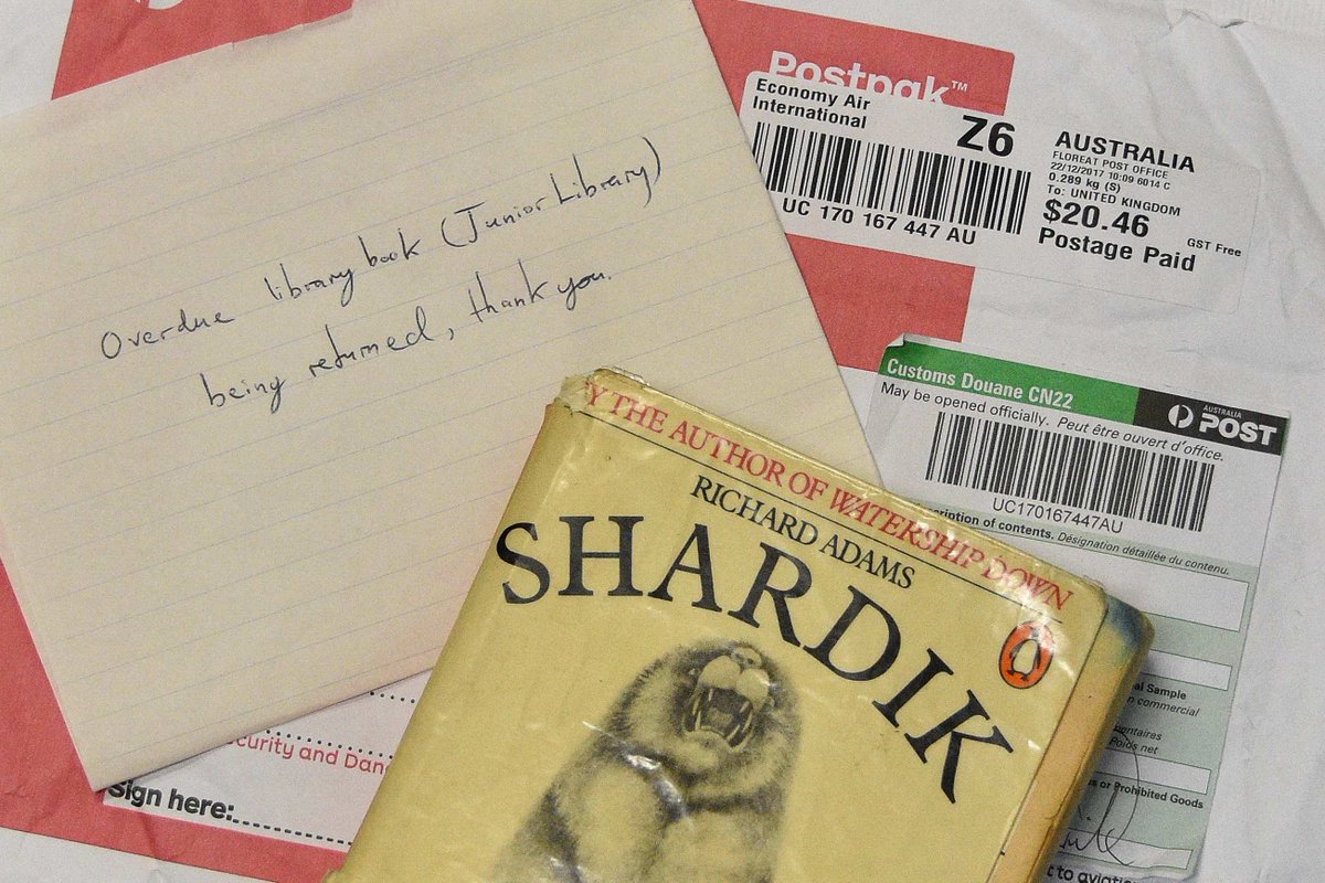 KimboltonSchool's tweet image. Better late than never! A Kimbolton School library book borrowed in 1989 has made its way home, via Australia, nearly three decades later. Anyone else got any school property they’d like to return?!
#lostandfound #librarylife #libraryfines #springclean