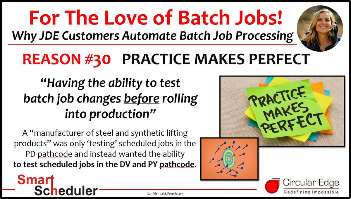 #JDEdwards our customers appreciate this next post where practice truly does make perfect #ForTheLoveOfBatchJobs why #JDE customers automate batch job processing #HappyUsers #HappyCNCs #GoodTimesWithJDE <a href="/Circular_Edge/">Circular Edge</a> <a href="/smartscheduler/">Smart Scheduler</a> <a href="/OracleJDEdwards/">Oracle JD Edwards</a> <a href="/tonio_210/">tonio thomas</a> <a href="/AndyChase220/">Andy Chase</a>