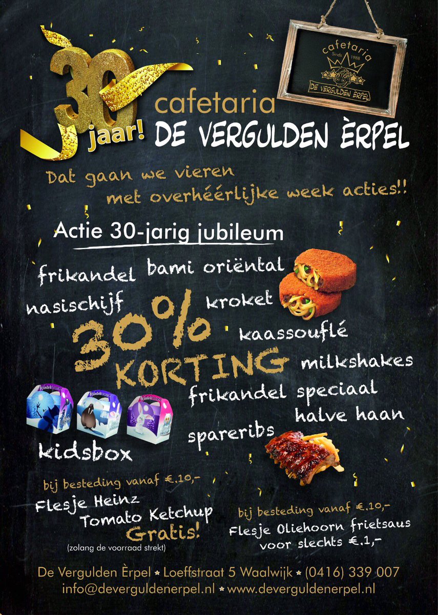 Komt u ook profiteren van onze knallende aanbiedingen ter ere van ons 30 jarig bestaan? Deze aanbiedingen zijn geldig van Zondag 14 Januari t/m Zondag 21 Januari