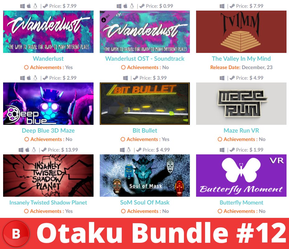 OtakuBundles's tweet photo. [Share &amp; Support Please] OtakuBundle #Bundle #12 is Here for $1.49 https://t.co/kkeHbpdEEZ #steam #game #indiegame #indiedev #deal https://t.co/5iqfNCqaPH