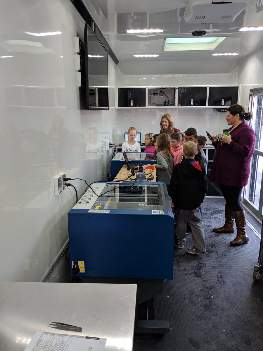Some lucky <a href="/WES_GrantElem/">Grant Elementary</a> students are the lucky first ones to experience the @wefabmobile Mobile Fab Lab!