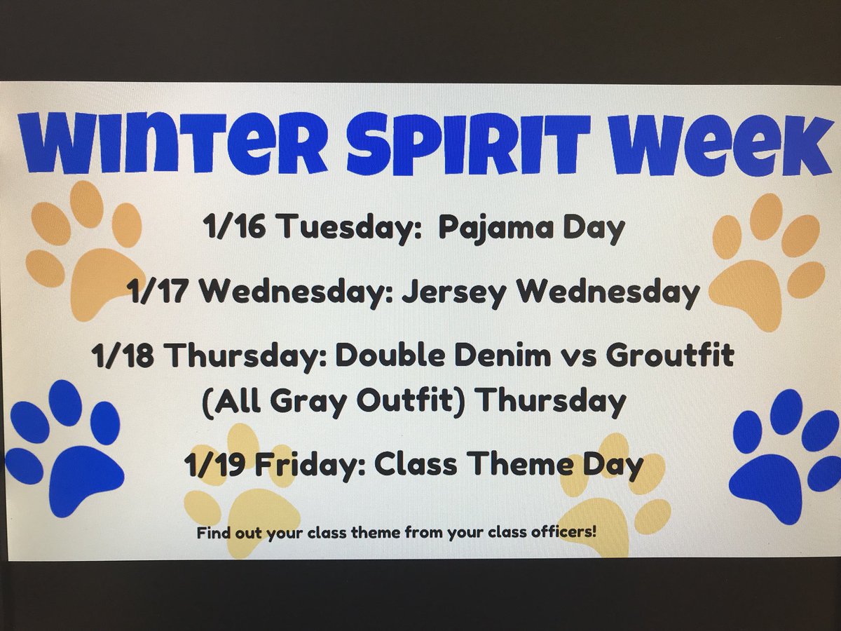MsDooley_PTHS's tweet photo. Join @PthsCouncil for our 2018 #ClashoftheClasses Pep Rally Spirit Week!!! https://t.co/sC6TBFuNgv