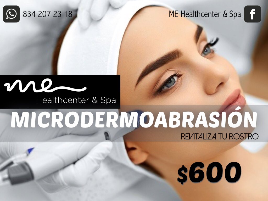 MEHealthcenter's tweet photo. La microdermoabrasión tiene un efecto más profundo que cualquier otro peeling.
Agenda tu cita al 8342072318, déjate consentir por nuestros expertos.
Recuerda que en ME lo más importante, eres TÚ. ☎️😌💕
#SpaMedico #MEHealthcenter #ItsallaboutME #CdVictoria #antiage #facial https://t.co/opO3sTDcm8