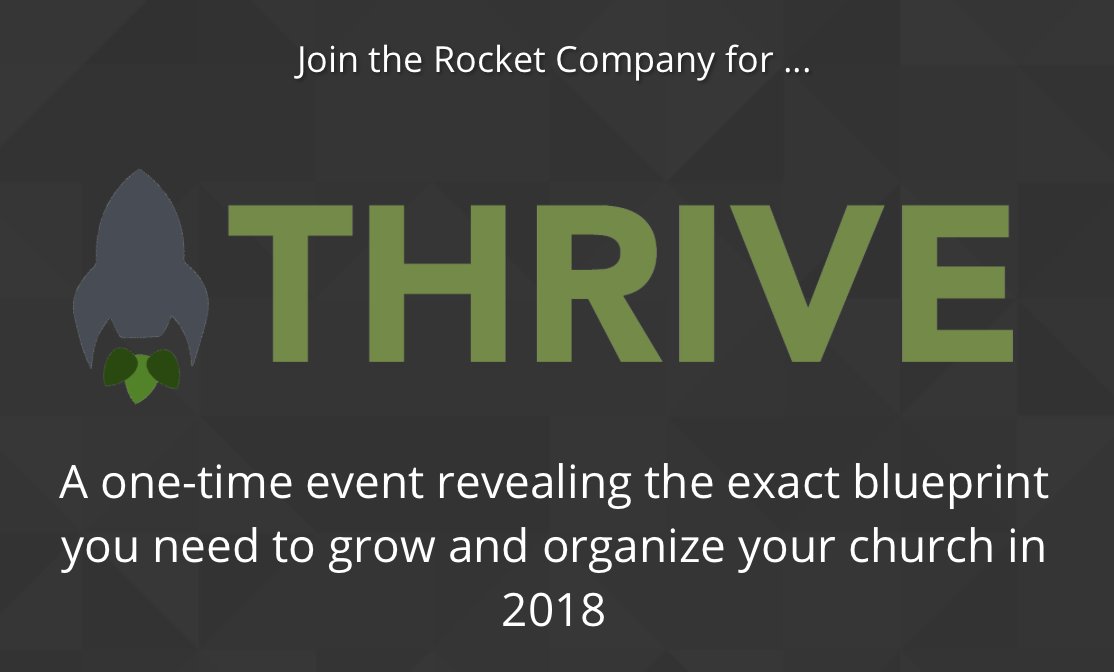 TheRocketCo's tweet photo. We're only 6 days away! Check out this video for more info on our brand new webcast, THRIVE: https://t.co/aQzBVKqOKL https://t.co/d12xub1Eo1