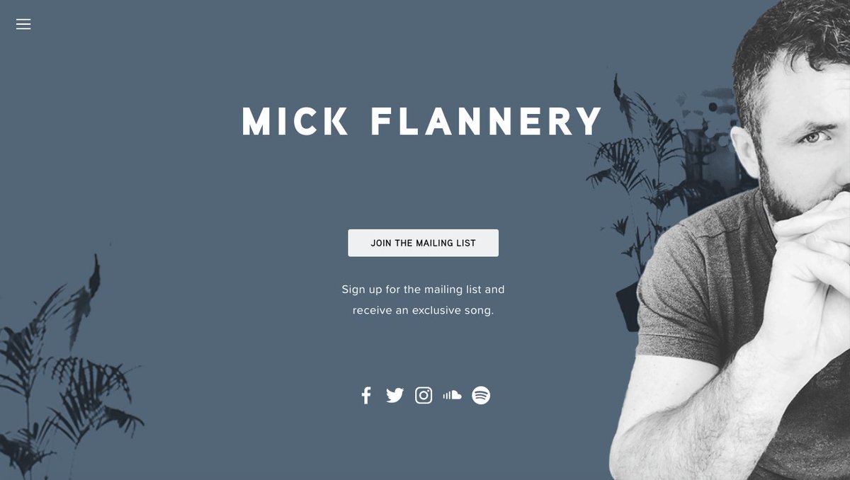 Hello homonids. Mickflannery.com  has been improved. Thank you to all involved. There's a mailing list  whereupon signing up you receive a free live recording. I hope you were  sitting down for that.
 mickflannery.com