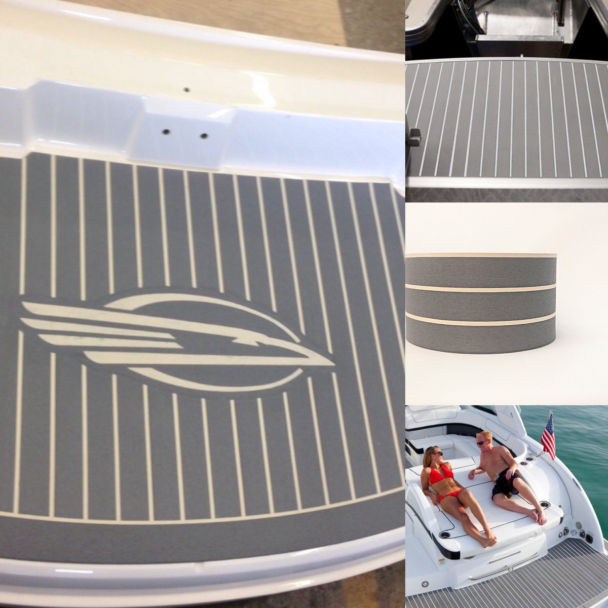 PlasDECK's tweet photo. Our Silver Metallic color is Metallic Silver with white lines for a sleek, modern look. #plasdeck #silverwithwhitelines https://t.co/hZ5H3Ya1yi