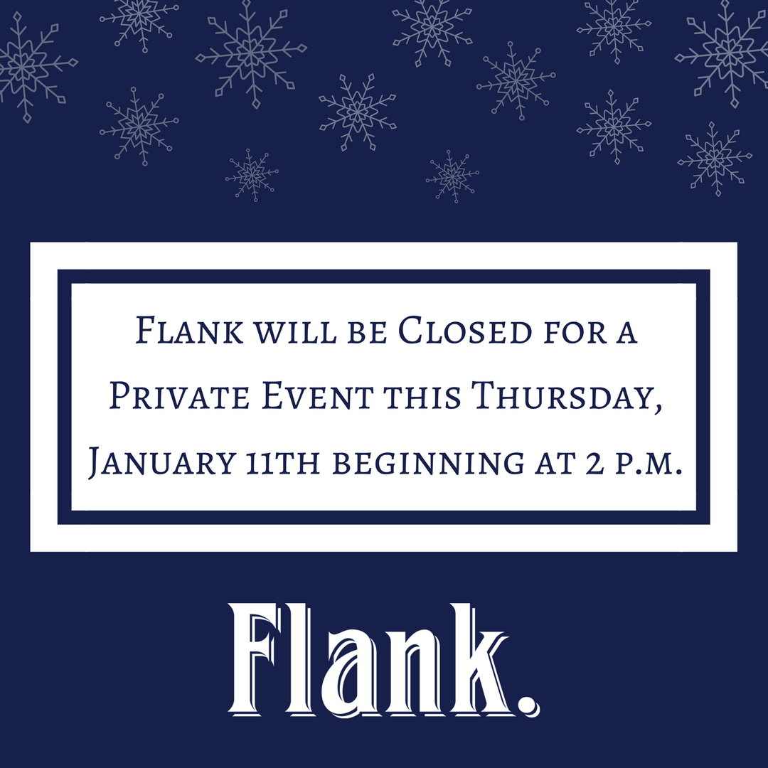 flankwaltham's tweet photo. We are open for Lunch Service today from 11:30 a.m. - 2 p.m. 🍴
We will be closing at 2 p.m. for a Private Event. We apologize for any inconvenience caused! https://t.co/NSN1Foa3A1