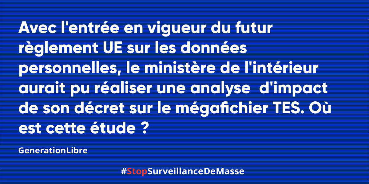 GLthinktank's tweet photo. #FichierTES Aujourd'hui, notre think-tank a déposé un nouveau mémoire devant le @Conseil_Etat pour demander le retrait du #megafichier
L’entrée en vigueur du #GDPR nous renforce.
Avec @rubin et @NicolasGarderes
LIRE : https://t.co/lDxx9R3NA0
#StopSurveillanceDeMasse https://t.co/kBIIhYVDgG