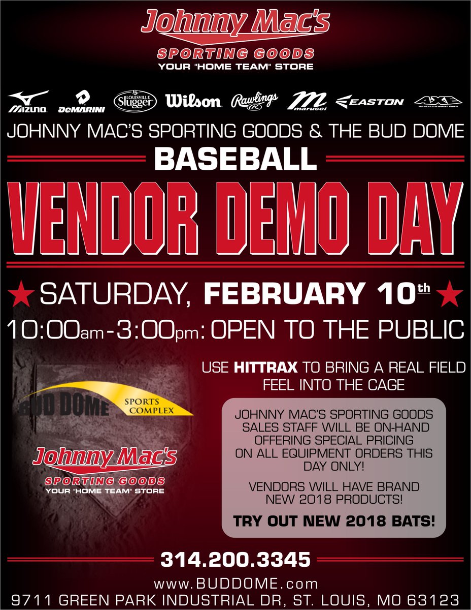 Looking for a bat this season? Come to our Demo Day in our HitTrax cage! Get great deals from @JohnnyMacs67 #HitTrax #Baseballseason