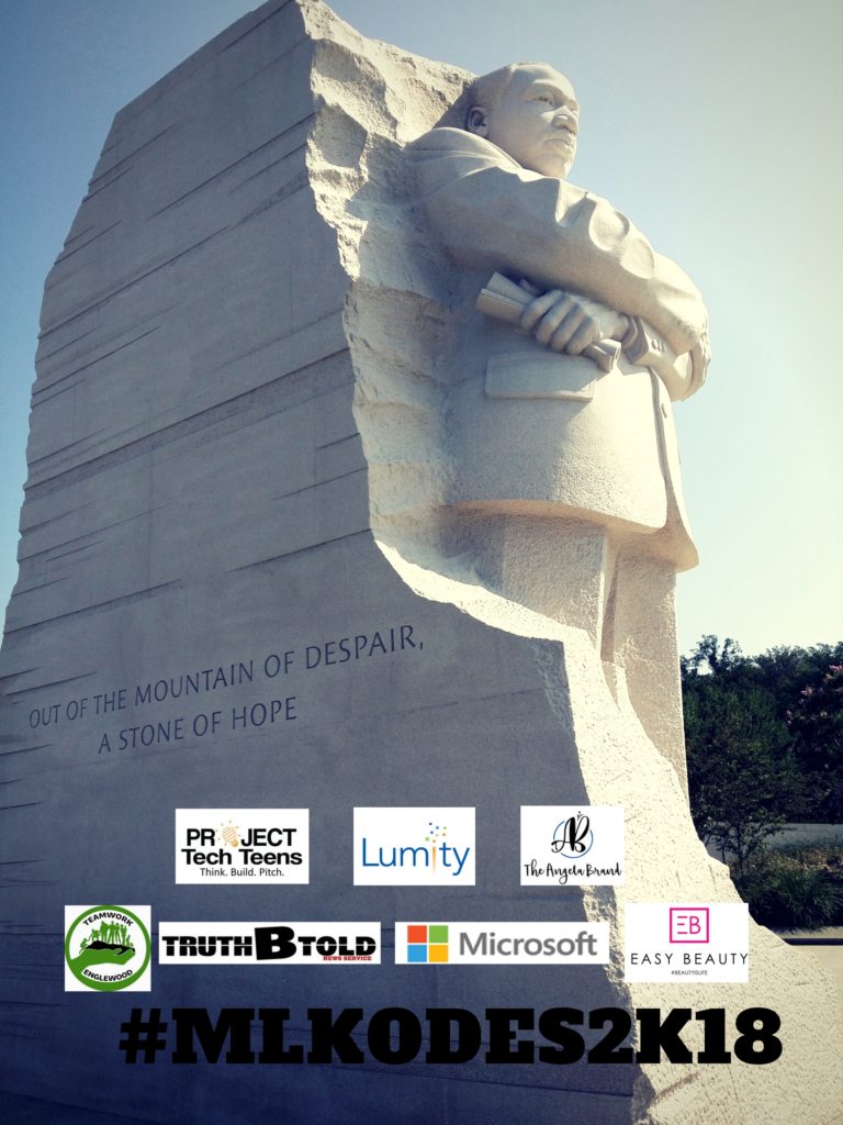 MSFTChicago's tweet photo. Monday — we honor #MLKDay with @ProjectTechTeen, @lumitynpo, &amp; more.

Join us for #MLKODES2K18: https://t.co/XRcdKb1wM6 https://t.co/cLbEyTA5NY